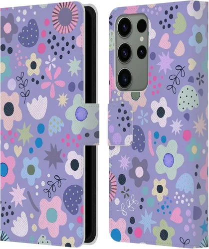 Vista 108 de Head Case Designs Officially Licensed Ninola Abstract Poppies Lilac Floral Leather Wallet Case Compatible with Samsung Galaxy A07 4G