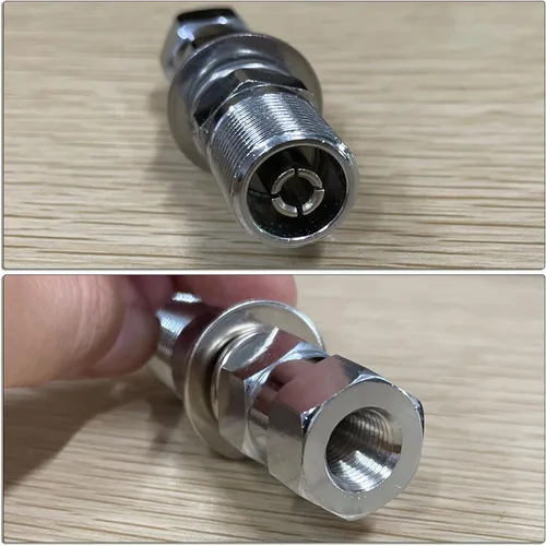 Vista 2 de HYS Paquete de 2 soportes de perno UHF SO-239 – orificio de montaje universal de 1/2 pulgada – rosca UNF 3/8-24 – fácil de instalar para antenas