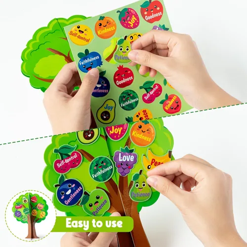 Vista 4 de Aginc Berry Juego de 16 recortes de árboles frutales de la Biblia, haz tu propio árbol de frutas con detalles bíblicos, árbol de frutas cristiano