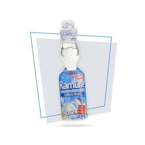 Vista 2 de Sangaria Ramune - Bebidas japonesas, soda de mármol, carbonatadas, paquete variado, paquetes, combo Mix Favor, original, fresa, naranja, melón, uva