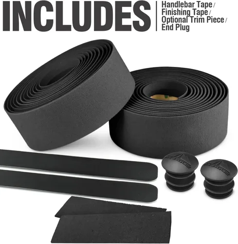 Vista 4 de MARQUE Cinta para manillar de bicicleta de carretera, barra de mango de bicicleta de carretera para barras de caída con tapones finales - 2