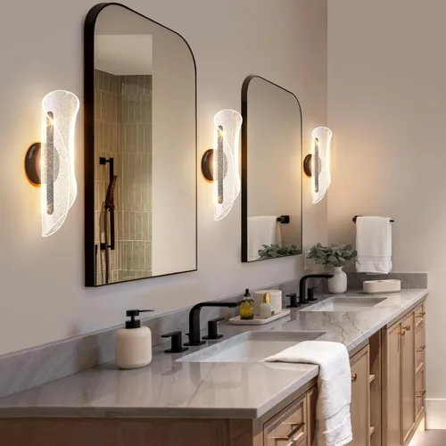 Vista 3 de Aplique de pared negro moderno lámpara de pared regulable LED lámpara de pared para sala de estar, pasillo, baño, dormitorio, 16.5 pulgadas