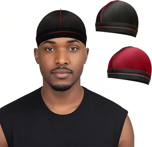 Vista 11 de ForceWave Gorro ondulado para ondas 360 ondas, gorra de compresión transpirable para hombres, protector de cabello elástico para dormir