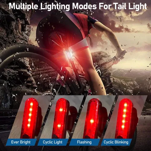 Vista 5 de LEDHOLYT Rechargeable Solar Bike Lights, Night Ultra Bright Bicycle Lights