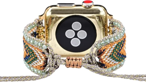 Vista 3 de Correa de reloj bohemia con cuentas para iWatch de 1.496 pulgadas, 1.575 pulgadas, 1.614 pulgadas, 1.654 pulgadas, 1.732 pulgadas, 1.772 pulgadas