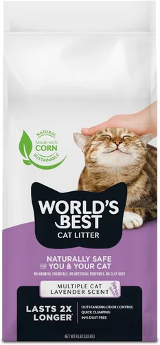 Vista 11 de World's Best Cat Litter Lavanda, control de olores de larga duración, bolsa