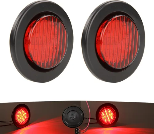 Vista 9 de NEW SUN Premium luces LED redondas de 2.5 pulgadas para remolque, 13 luces LED laterales, kits de luces de despeje con arandela y enchufe de 2 pines