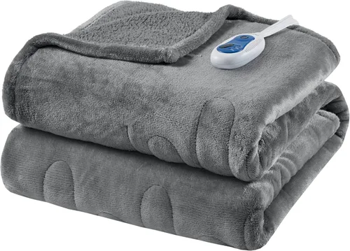 Vista 31 de Beautyrest Manta térmica reversible - Manta térmica Sherpa de felpa, color beige