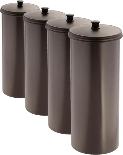 Vista 17 de iDesign Soporte Independiente para Papel Higiénico de Baño con Tapa para 3 Rollos Extra, Plata Con tapa, para 3 rollos adicionales