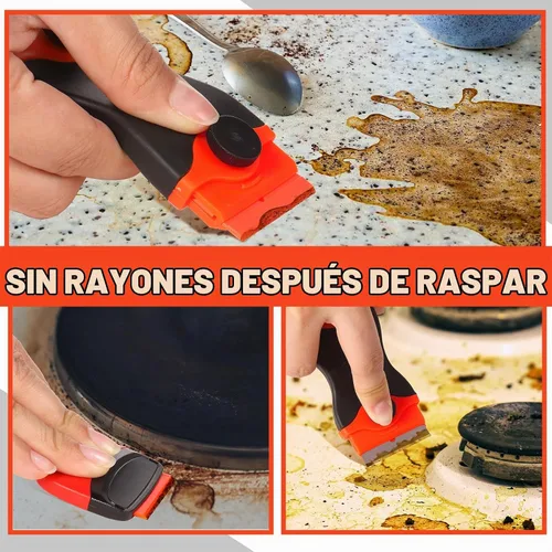 Vista 7 de Tallew Juego de raspadores de plástico de 9 piezas, herramienta de pintura Naranja