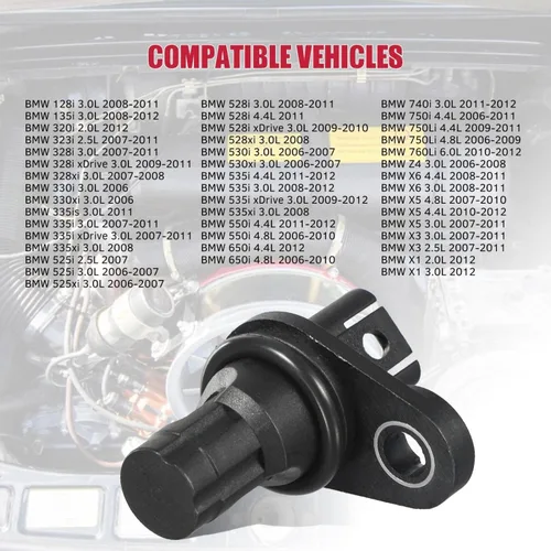 Vista 5 de AUTEX Sensor de posición del árbol de levas Sensor CAM compatible con BMW 128I 135I 325I 328I 435I 525I 530I 650I 750I 13627525014 13627546660