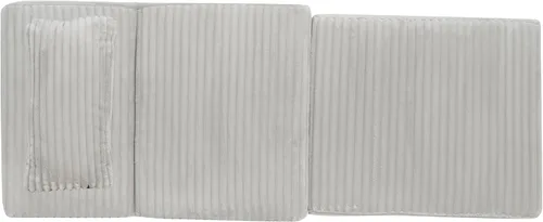 Vista 22 de Powell McCory - Sofá cama extensible tapizado de pana gris claro con almohada