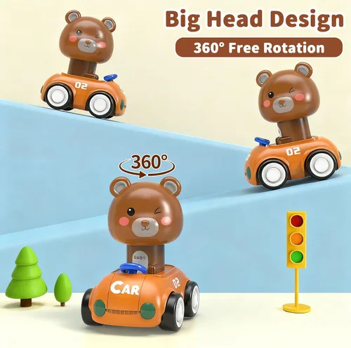Vista 7 de Press to Go - Juego de 4 autos de animales para bebés de 6 a 36 meses