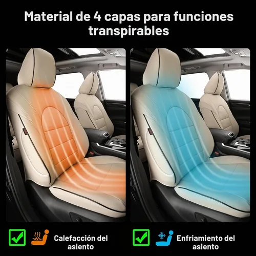 Vista 6 de EKR Fundas de asiento de coche para Toyota Camry 2018-2024 (gas), juego Beige