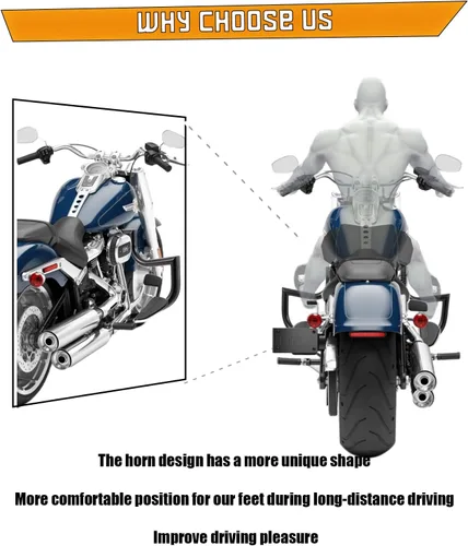 Vista 3 de Kinglemc, protector para motor, barra de choque Highway Freeway para Harley Davidson Softail FL Deluxe Fat Boy Slim Heritage Springer Classic Cross