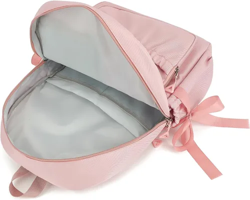 Vista 4 de Mochila escolar infantil para niñas, bonita mochila Kawaii con lazos Negro
