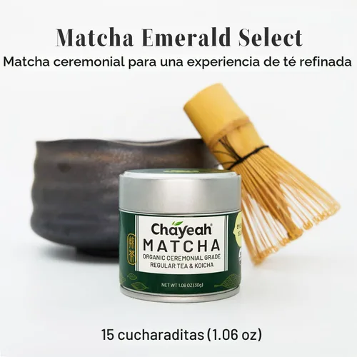 Vista 3 de CHAYEAH, Emerald Select Matcha, grado ceremonial orgánico, lata de 1.06 onzas