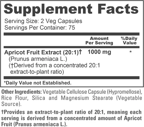 Vista 4 de Albaricoque, vegano, 1000 mg, 150 cápsulas vegetales - 75 porciones