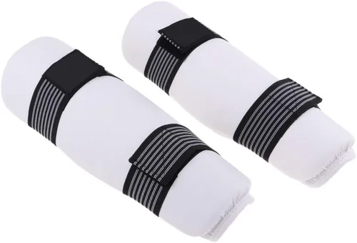 Vista 5 de DYNWAVE Espinillera profesional de artes marciales para artes marciales, karate, universal para hombres, mujeres y jóvenes, color blanco
