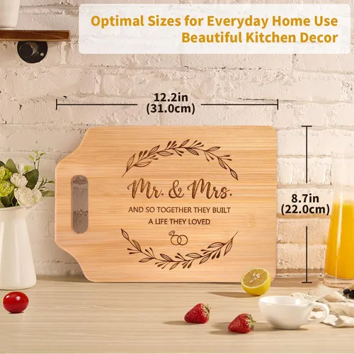 Vista 3 de Regalos de boda para parejas 2025, tabla de cortar de boda para señor y señora, regalos de matrimonio para recién casados, parejas, novias