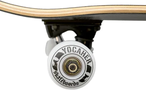 Vista 8 de Yocaher Skull Series Pro Complete Skateboard for Beginners & Teens - 7.75” x 31” Double Kick Concave Maple Wood Deck, ABEC-9 Bearings, 54mm Wheels