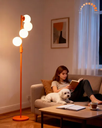 Vista 23 de Lámparas de Pie Regulables de Flores con Mesa, Lámpara de Pie Floral de 2 Luces, 3000K Blanco Cálido Estilo Candelabro Lámpara de Pie Moderna