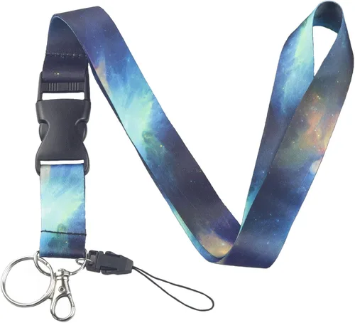 Vista 9 de Yiflin Bonito cordón para el cuello para llaves, llavero, cartera, tarjetero de identificación, con hebilla de liberación rápida