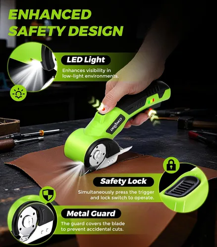 Vista 2 de Cortador de Cartón - Tijeras Eléctricas Inalámbricas Recargables, Cortador de Caja Eléctrico de 4V Duty para Cartón, Bloqueo de Seguridad y Luz LED