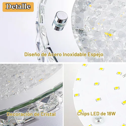 Vista 2 de Lámpara de techo de cristal de montaje empotrado, accesorios de 4000K