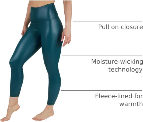 Vista 19 de 90 Degree By Reflex Leggings de cintura alta con forro polar de piel sintética de alto brillo y elástico