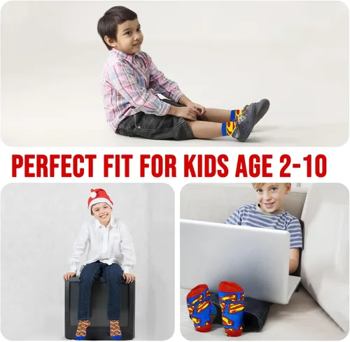 Vista 4 de DC Comics Calcetines para niños, paquete de 10 calcetines para niños, calcetines para niños pequeños con The Batman, Superman, Wonder Woman y Flash