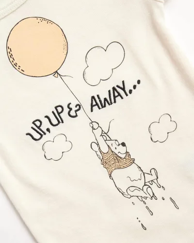 Vista 5 de Disney Juego de capas para niñas recién nacidas, 7 piezas, Winnie the Pooh, enteros, pantalones deportivos, sombrero con peto y bolsa de regalo