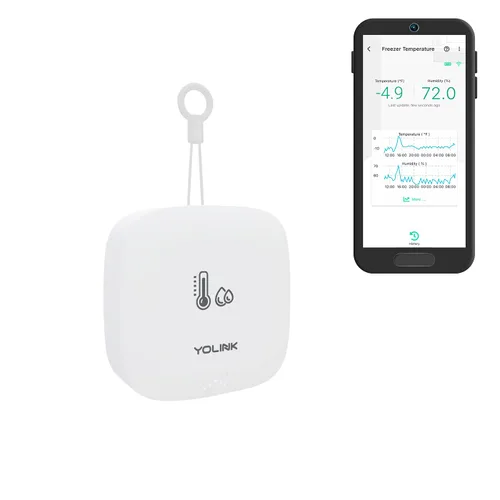 Vista 10 de YoLink Sensor inteligente de temperatura y humedad para exteriores, higrómetro, termómetro, alcance de 1000', vida útil de la batería de 2+ años
