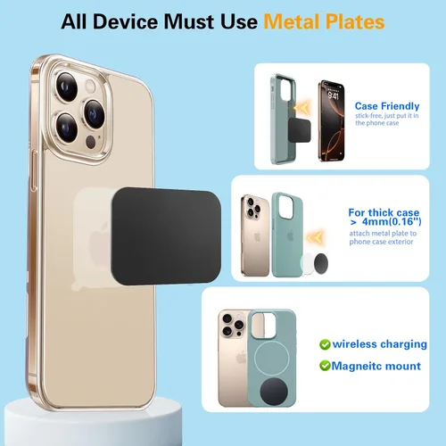 Vista 6 de Volport Soporte magnético para teléfono celular con ventilación de aire, universal para salpicadero de vehículo, soporte mágico para teléfono