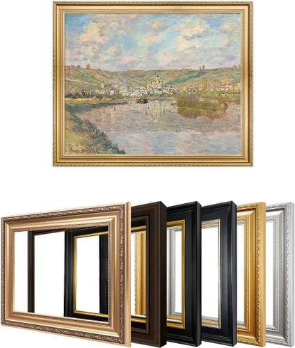 Vista 149 de IPIC - Reproducción artística de los lirios de agua de Claude Monet 1906, impresiones giclée coinciden con el marco dorado clásico, arte de pared