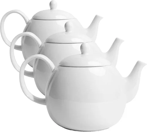 Vista 11 de Sweese Tetera de porcelana de 27 onzas con infusor para té de hojas sueltas, gris azulado