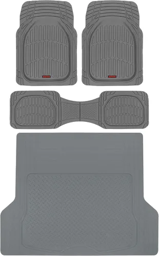 Vista 10 de Motor Trend FlexTough 4 piezas de alfombrillas resistentes para coches, camiones, SUV, juego completo de alfombrillas para automóvil, delanteras