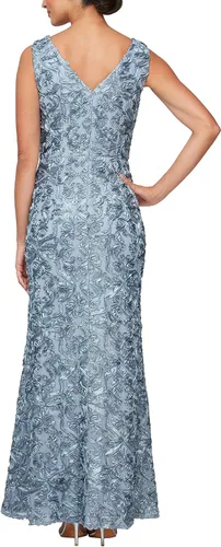 Vista 2 de Alex Evenings Vestido largo sin mangas para mujer con chal