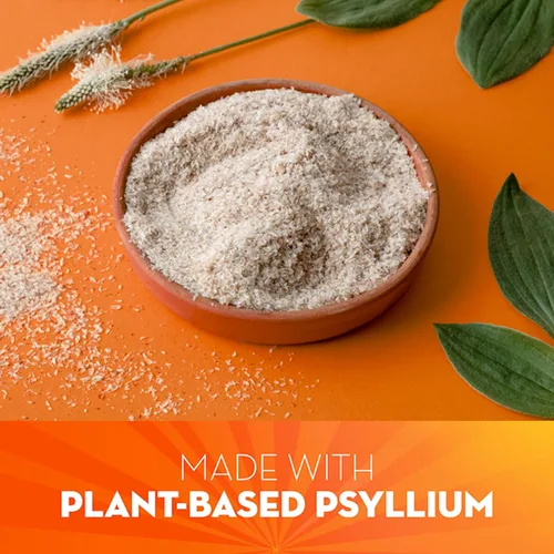 Vista 6 de Metamucil 4-en-1 suplemento de fibra de cáscara de psyllium, sin azúcar, 180 cucharaditas, sabor a naranja, polvo de fibra diaria para la salud