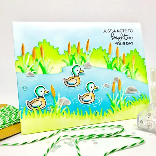Vista 8 de Juego de sellos y troqueles para niños de pesca para hacer tarjetas, sellos transparentes y troqueles de corte de metal para álbumes de recortes