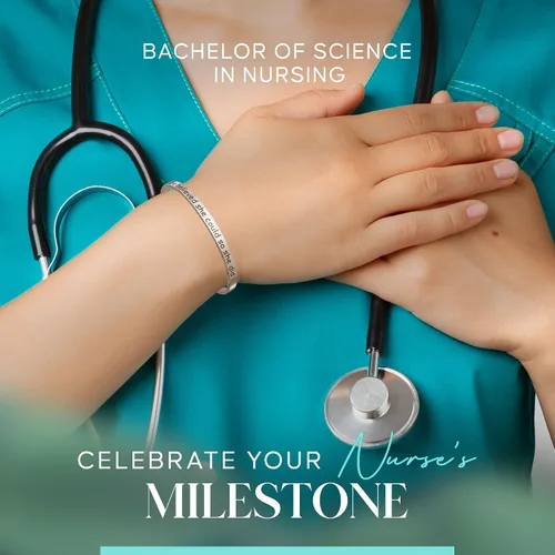 Vista 9 de Nurse Practitioner Bracelet Stainless Steel NP Caduceus She Believed She Could So She Did Engraved Bracelet Gift For Women Gift for Birthday