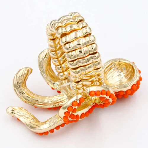 Vista 4 de Lavencious Anillo elástico de diamantes de imitación con diseño de pulpo para mujer, talla 7-9