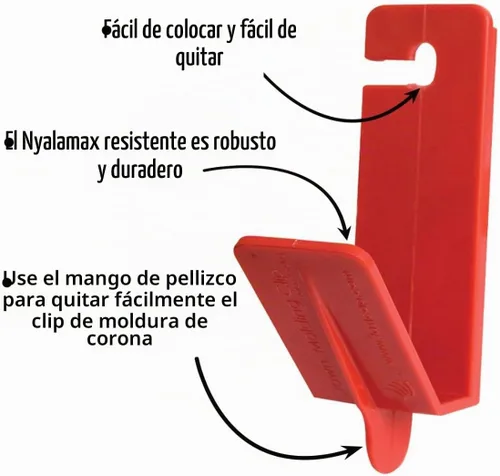 Vista 2 de FastCap - Clip para moldura de cornisa, paquete de 4 unidades, color rojo