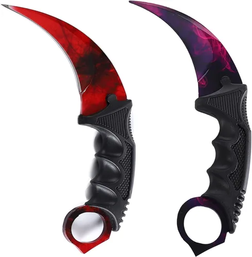 Vista 9 de 2 Piezas Cuchillo Karambit de Hoja Fija, Herramienta Táctica de Acampada, Cuchillo de Caza al Aire Libre con Funda y Cordón, Adecuado