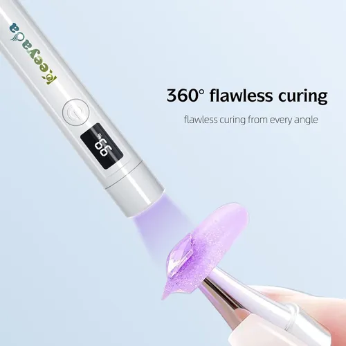 Vista 4 de Luz UV de mano con cabezal de sellado de uñas, lámpara LED portátil de 3 W, secador de uñas USB recargable inalámbrico con sello de silicona