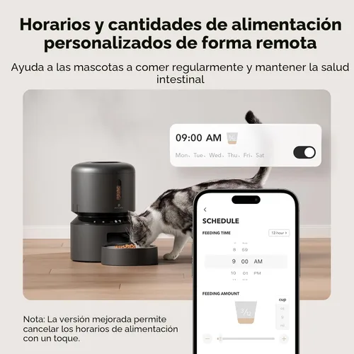 Vista 2 de PETLIBRO Comedero automático para gatos, comedero WiFi 5G para mascotas con preservación de frescura, comederos temporizados para gatos secos, hasta