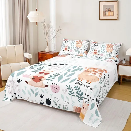 Vista 11 de Erosebridal Juego de sábanas de animales de la selva para niñas y niños, juego de sábanas de safari salvaje con diseño de elefante, oso, tigre