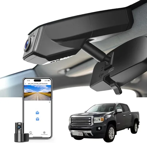 Vista 11 de Mangoal Cámara de tablero 4K para GMC Canyon 2015-2022 WD Elevation AT4 Denali (modelo A), aspecto OEM integrado, video UHD 2160P, WiFi integrado