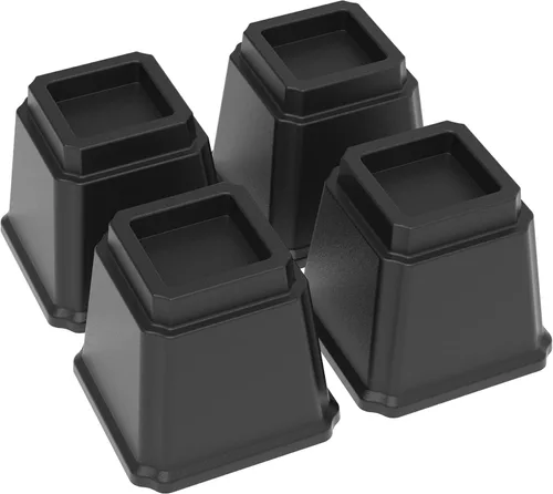Vista 17 de Elevadores de cama de 1 pulgada, resistentes, paquete de 4 elevadores de muebles de cama, elevadores de 1,500 libras para sofá y mesa, color blanco