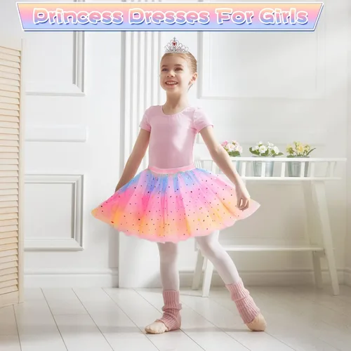 Vista 3 de Princess Dresses for Girls,Princess Dress Up Clothes Cape Skirt Toys for 3-6 Year Old Girl,Easter Birthday Gift Idea